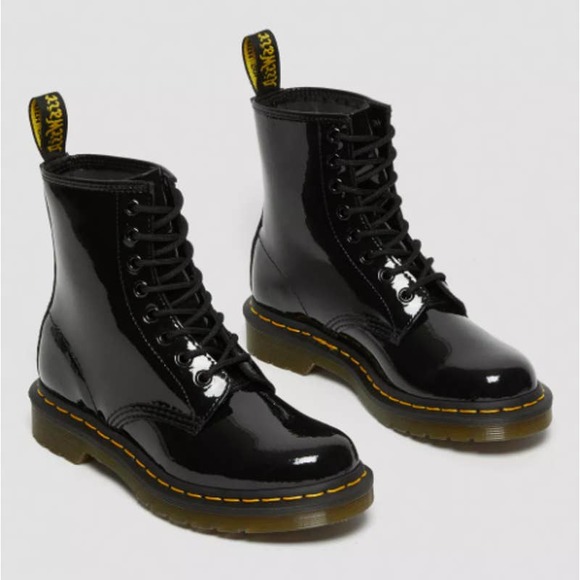 Dr. Martens Shoes - Dr. Martens 1460 Women's Patent Leather Lace Up Combat Boots 9
